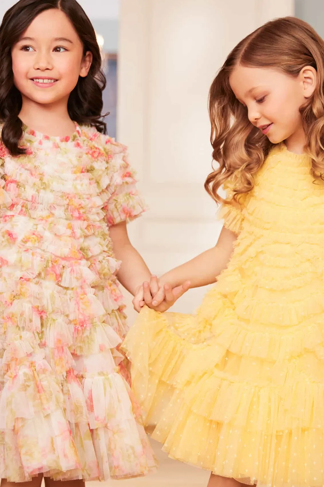 Kids Responsibly Sourced^Needle & Thread Marilla Ruffle Kids Dress Yellow