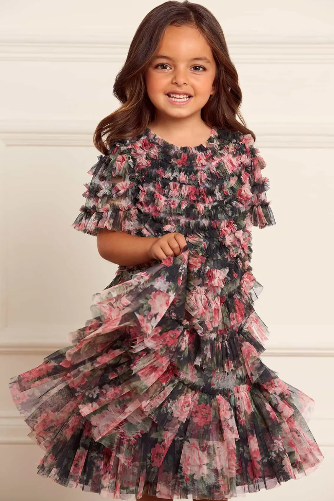 Mummy & Me | Kids Printed Dresses^Needle & Thread Midnight Dance Marilla Ruffle Kids Dress Black