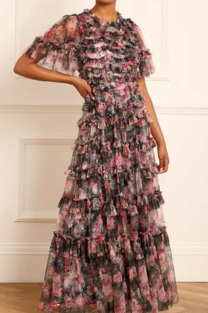 Wedding Guest | Mummy & Me^Needle & Thread Midnight Dance Round Neck Gown Black