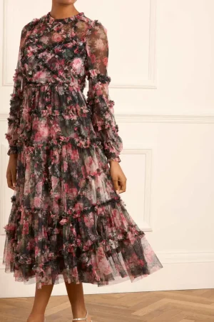 Wedding Guest | Evening Dresses^Needle & Thread Midnight Dance Ruffle Ballerina Dress Black