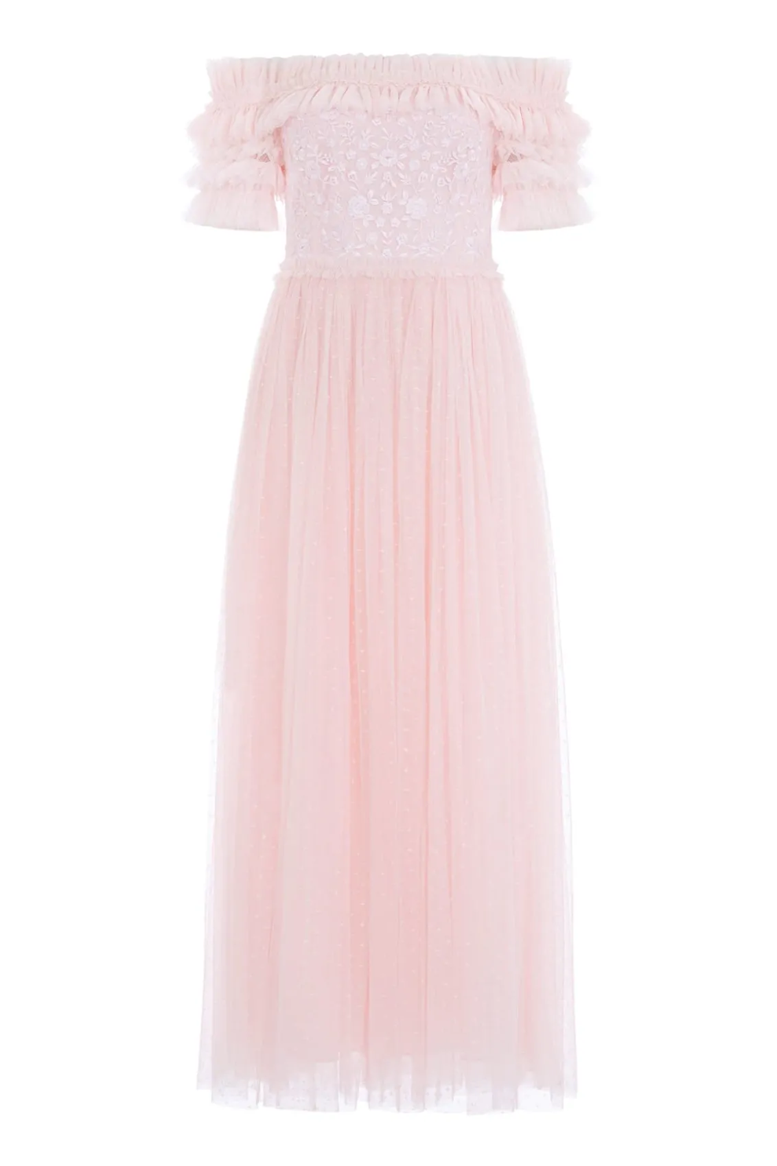 Bridesmaid | Evening Dresses^Needle & Thread Midsummer Lace Bodice Off-Shoulder Ankle Gown Pink