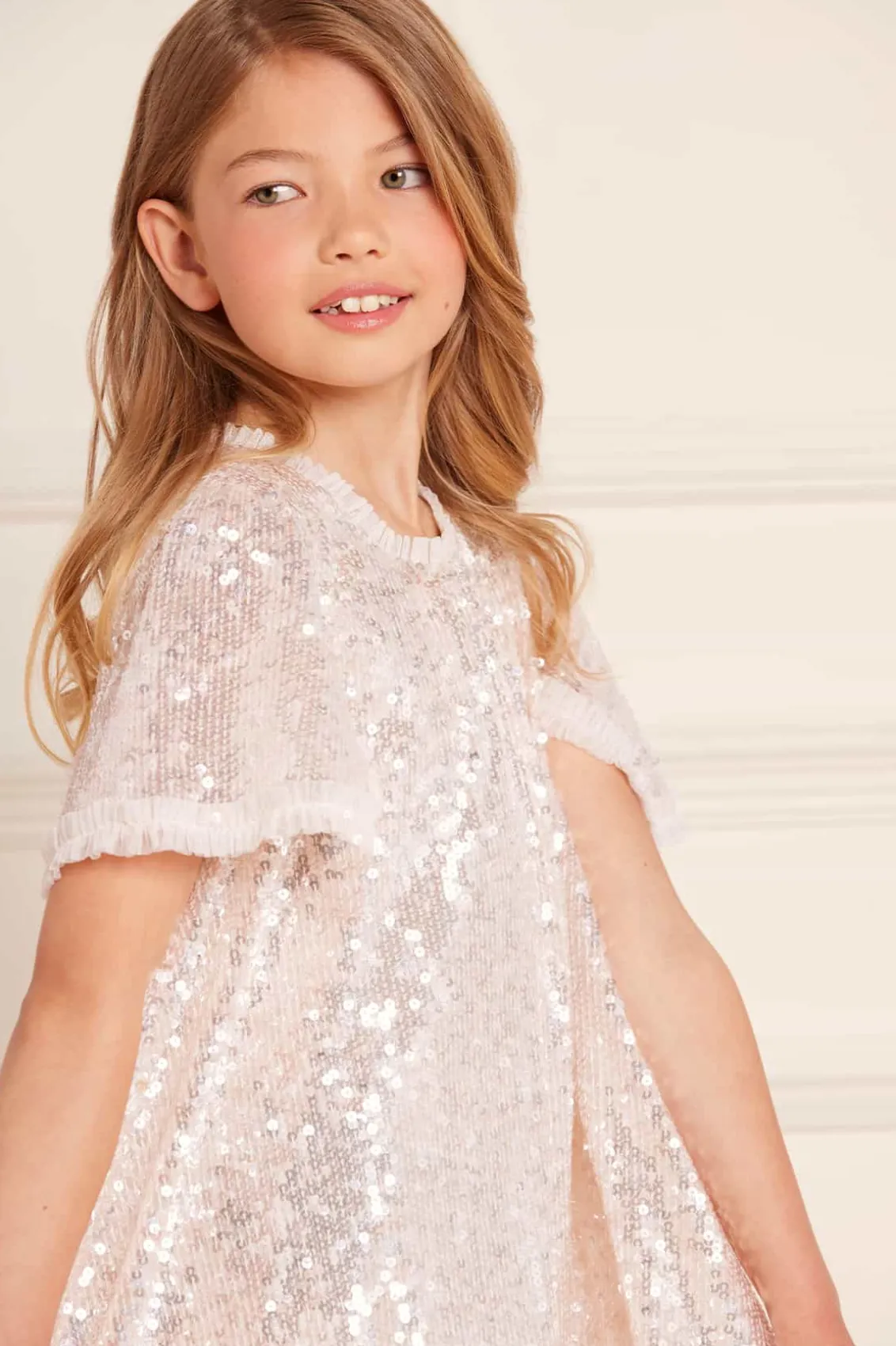 Flower Girl | Flower Girl^Needle & Thread Mila Gloss Kids Dress Champagne