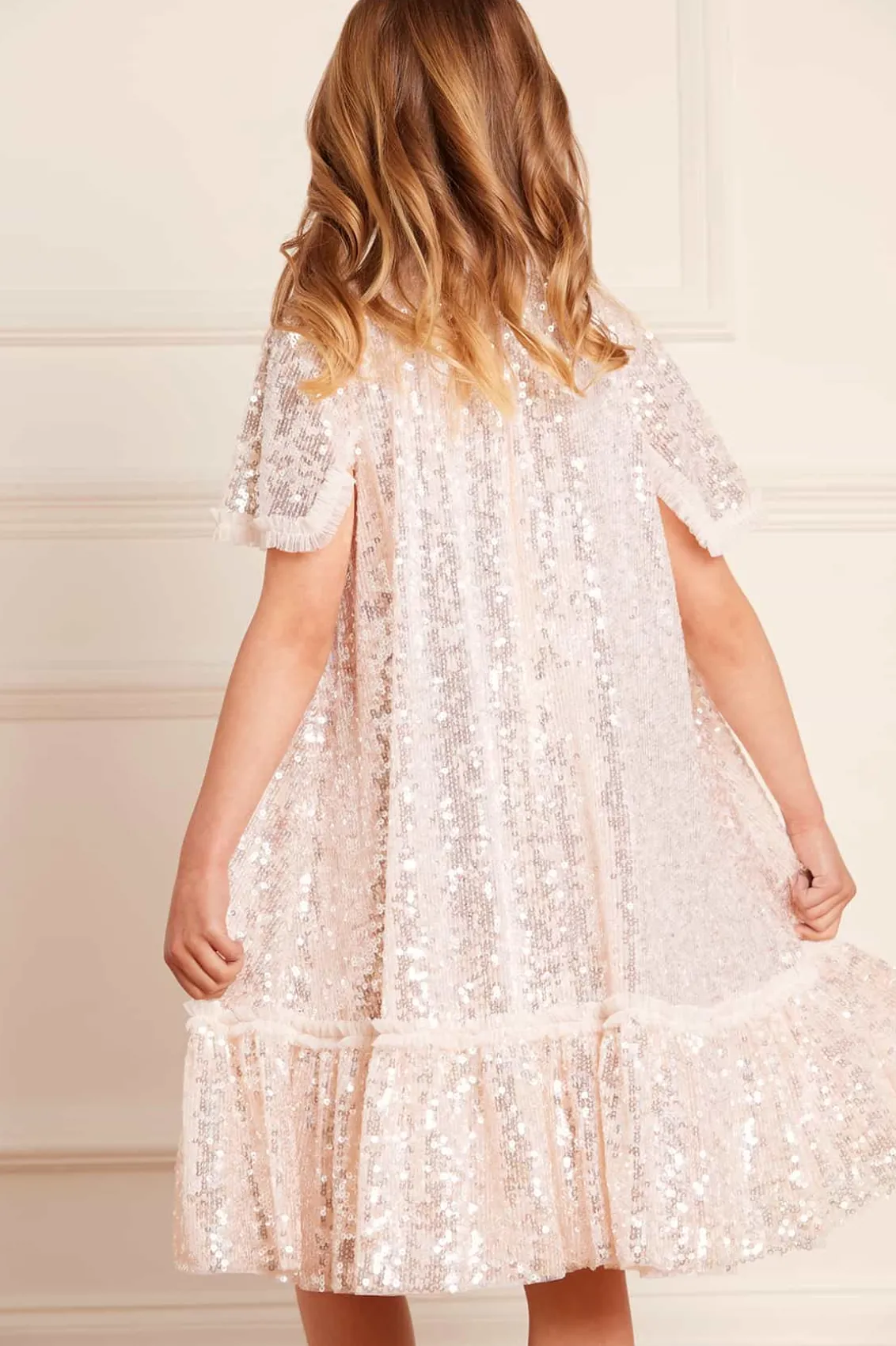 Flower Girl | Flower Girl^Needle & Thread Mila Gloss Kids Dress Champagne