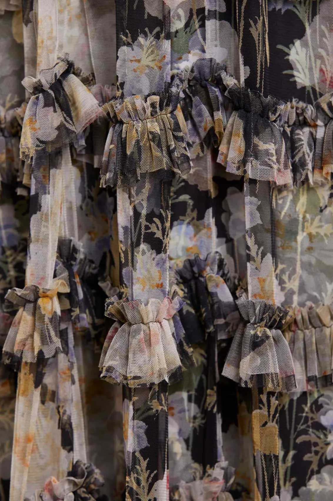 Evening Dresses | Printed Dresses^Needle & Thread Moonlight Petals V-Neck Ballerina Dress Black