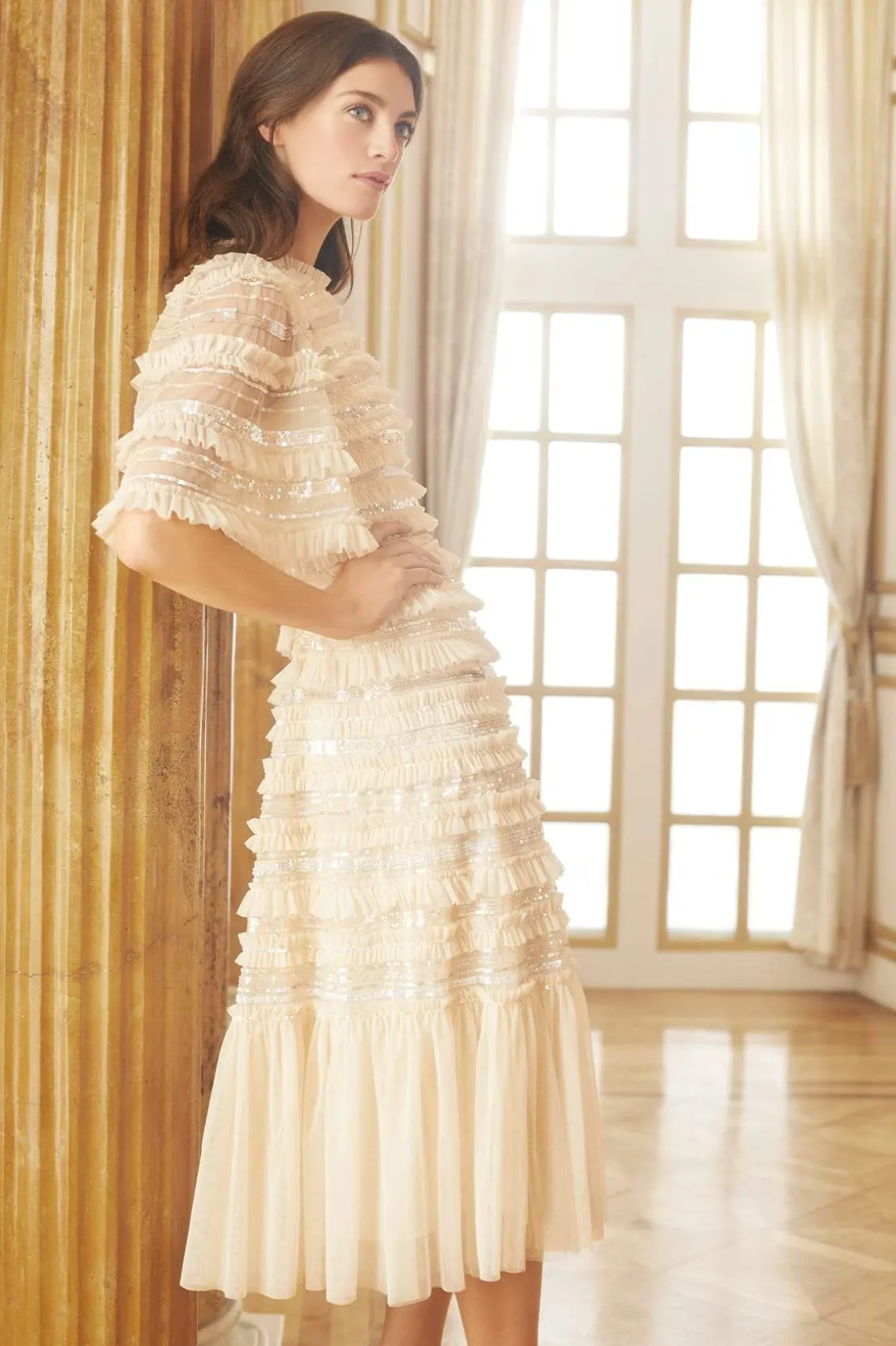 Wedding Wardrobe | Bridal^Needle & Thread Nancy Frill Ballerina Dress Champagne