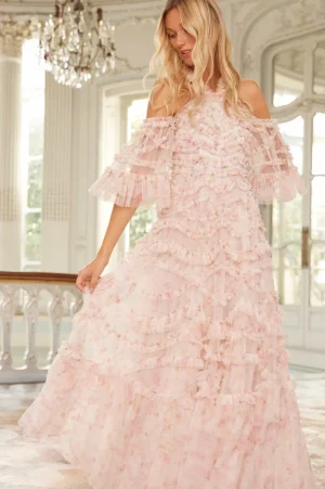 Evening Dresses | Printed Dresses^Needle & Thread Ophelia Ditsy Bronte Off-Shoulder Gown Multi