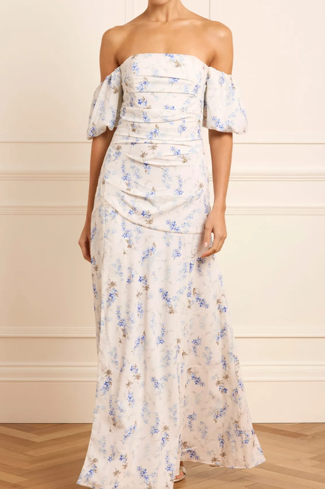Wedding Guest | Day Dresses^Needle & Thread Ophelia Ditsy Crepe Off-Shoulder Gown Multi