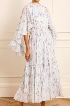Wedding Guest | Mummy & Me^Needle & Thread Ophelia Ditsy Harper Chiffon Cape Ankle Gown Multi