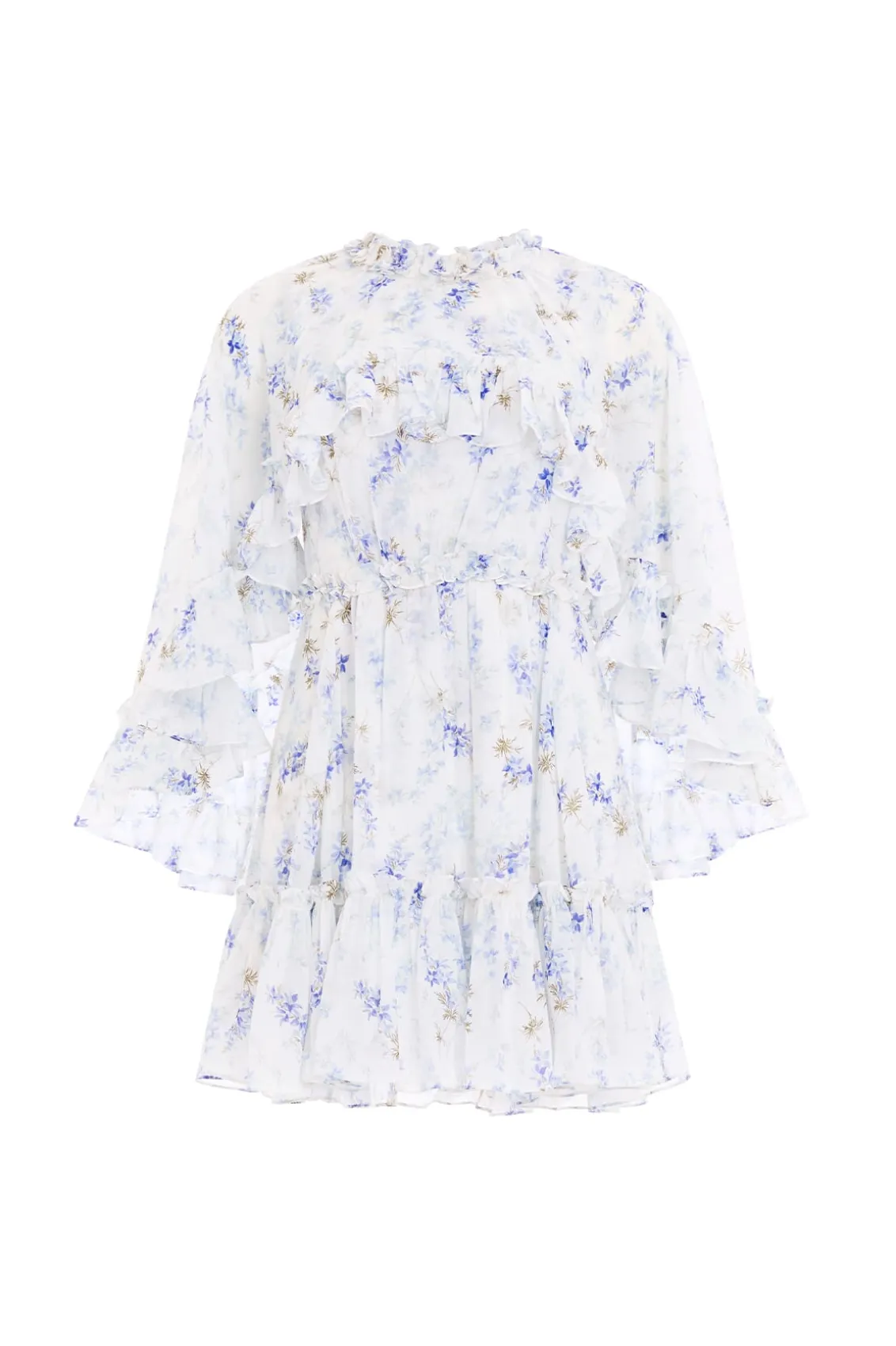 Wedding Guest | Mummy & Me^Needle & Thread Ophelia Ditsy Harper Chiffon Cape Micro Mini Dress Multi