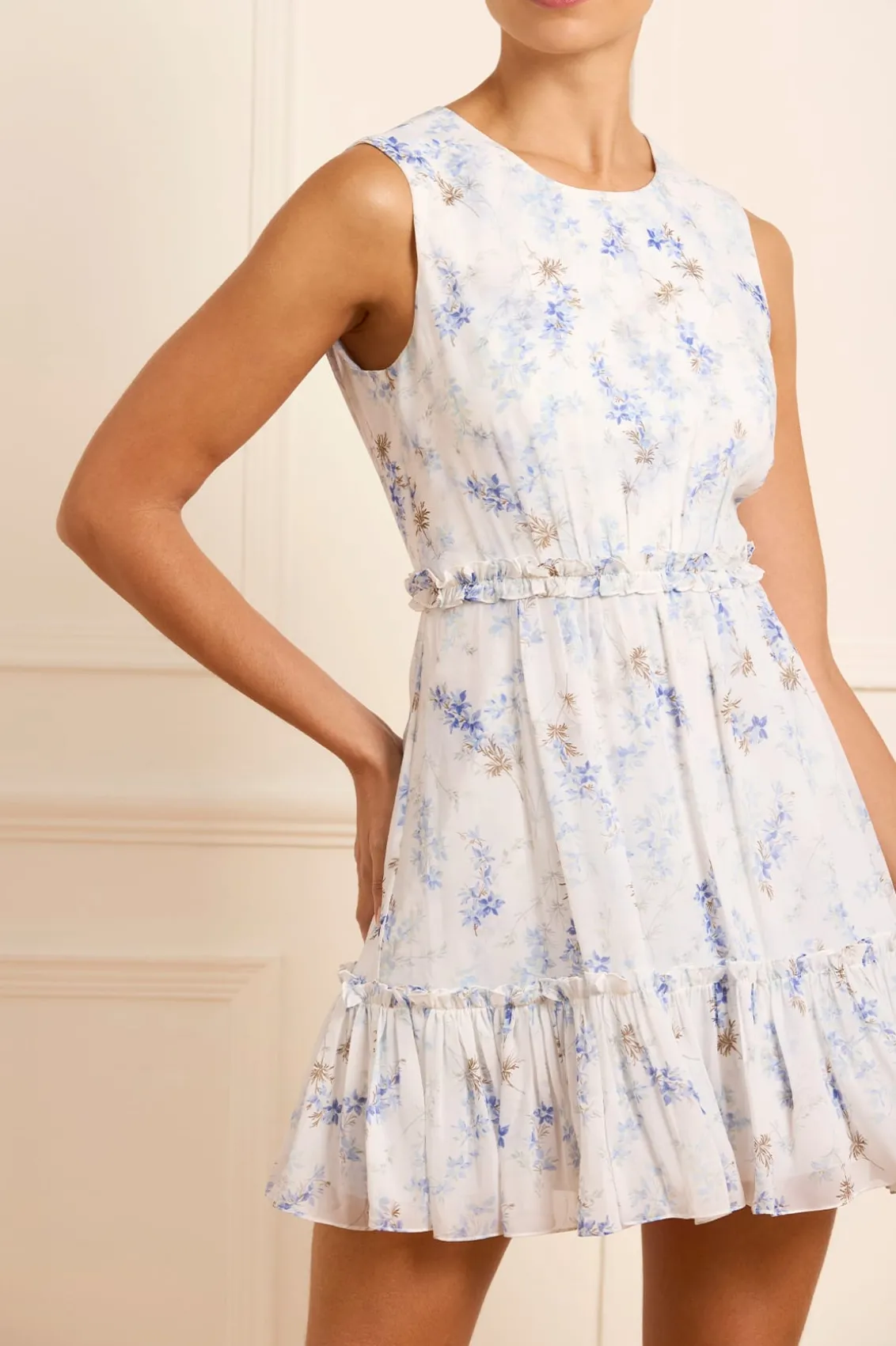 Wedding Guest | Mummy & Me^Needle & Thread Ophelia Ditsy Harper Chiffon Cape Micro Mini Dress Multi