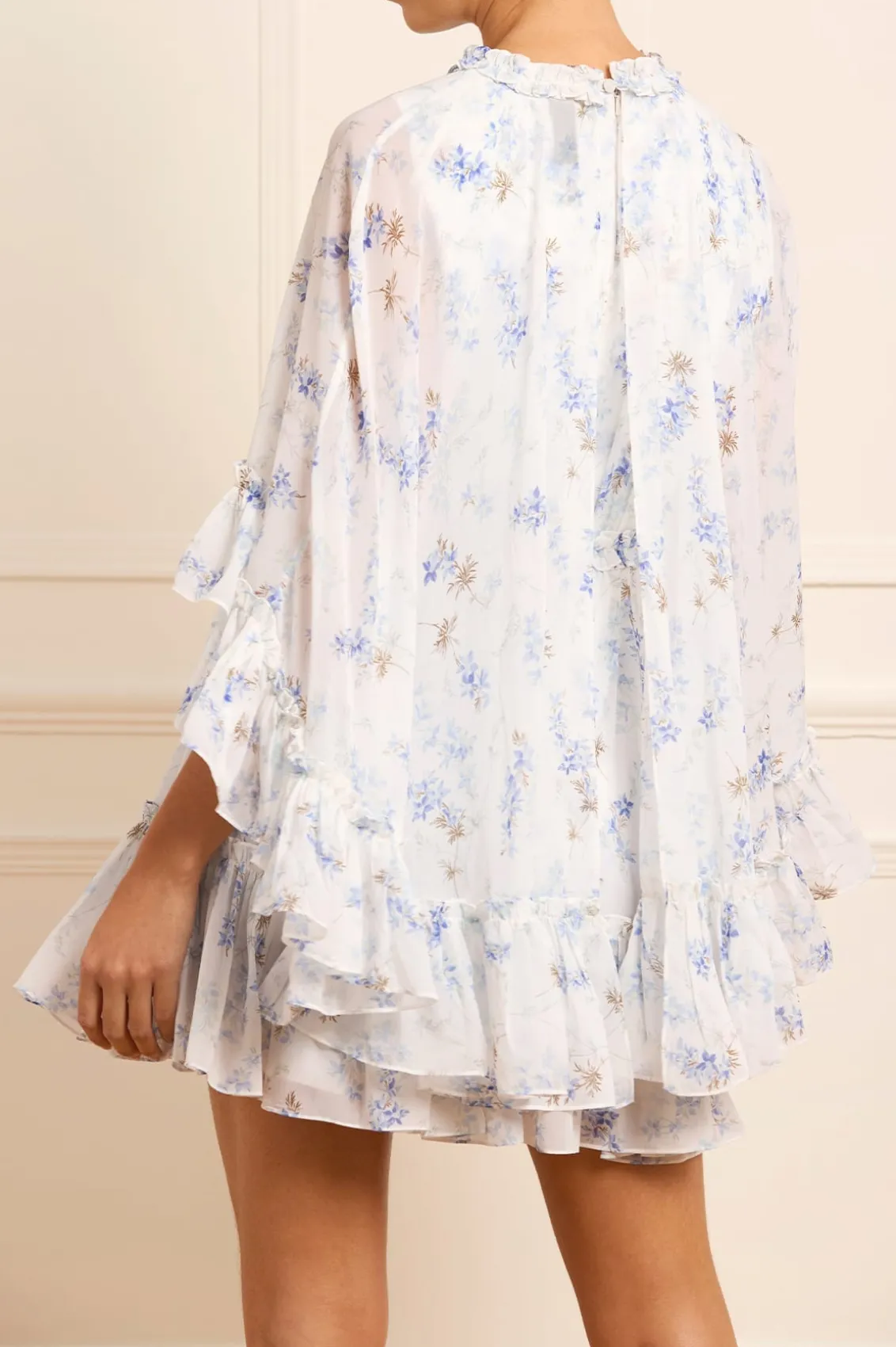 Wedding Guest | Mummy & Me^Needle & Thread Ophelia Ditsy Harper Chiffon Cape Micro Mini Dress Multi