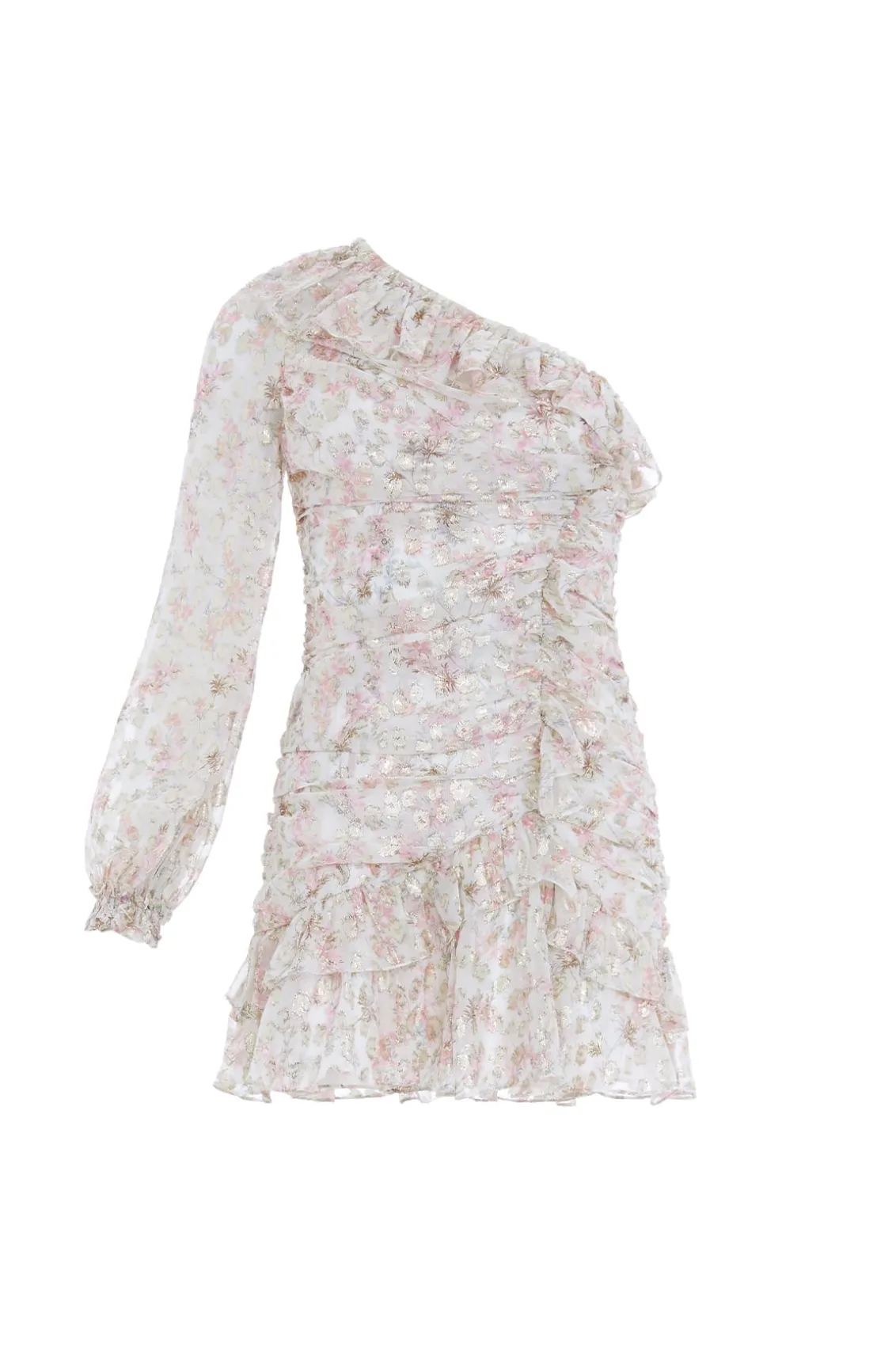 Printed Dresses | Day Dresses^Needle & Thread Ophelia Ditsy Lurex One-Shoulder Micro Mini Dress Multi