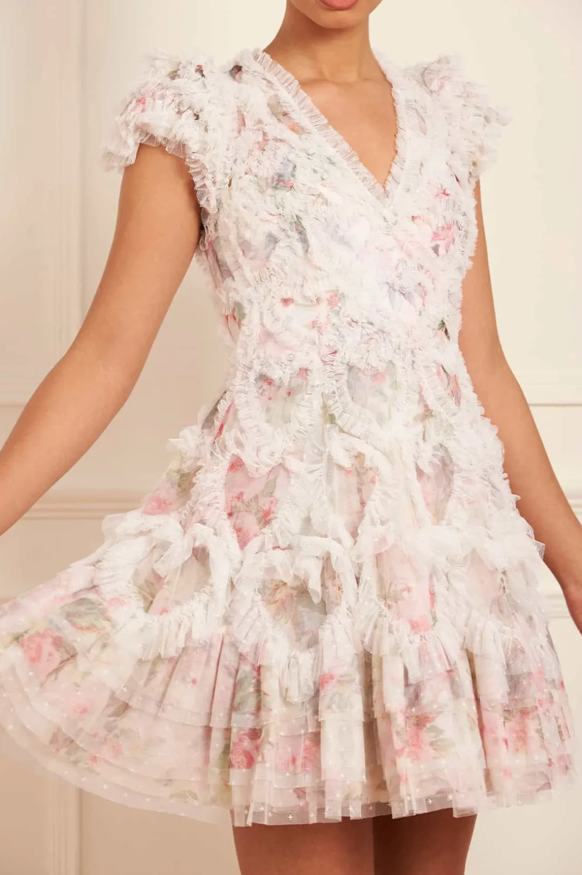 Mummy & Me | Wedding Guest^Needle & Thread Paradise Garden Amorette V-Neck Micro Mini Dress Multi