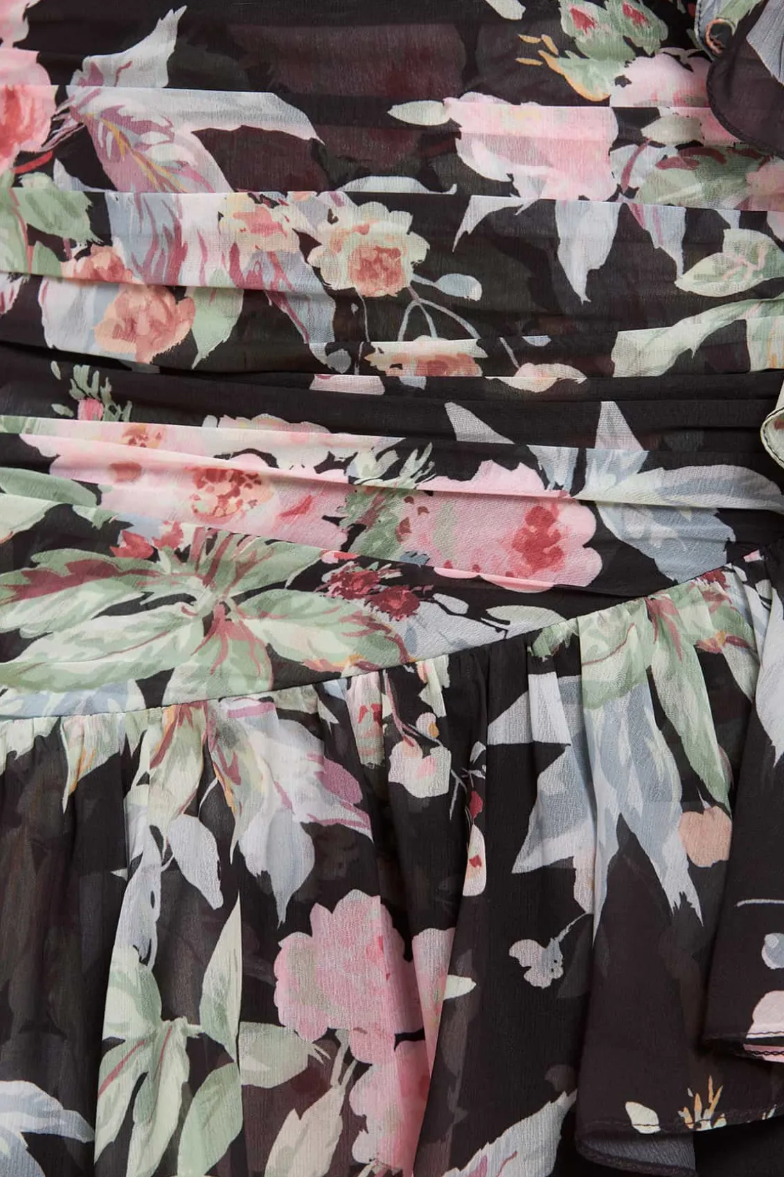 Mini Dresses^Needle & Thread Paradise Garden Susie Chiffon High-Low Dress Black