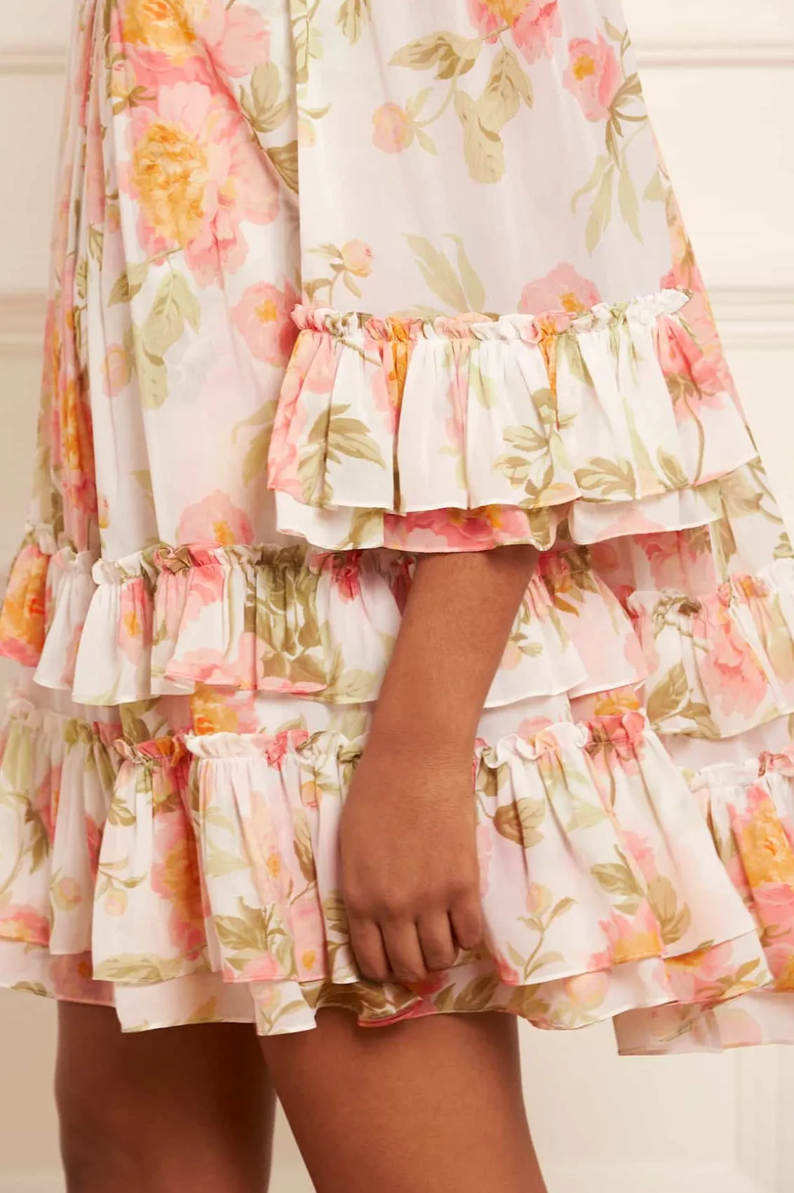 Mini Dresses^Needle & Thread Peony Promise Chiffon Off-Shoulder Tiered Micro Mini Dress Multi