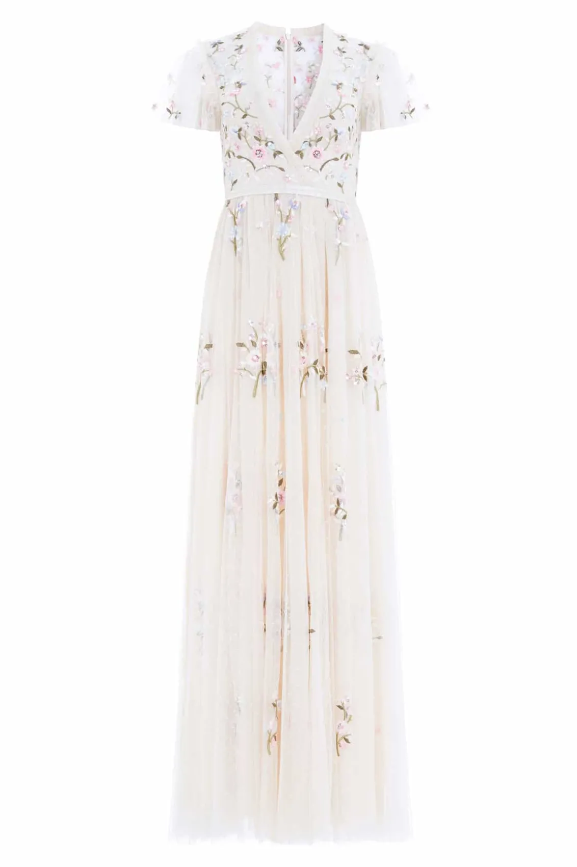 Bridesmaid | Bridal^Needle & Thread Petunia Cap Sleeve Gown Champagne