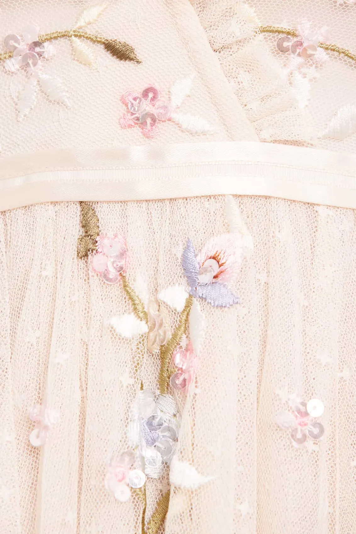 Bridesmaid | Bridal^Needle & Thread Petunia Cap Sleeve Gown Champagne