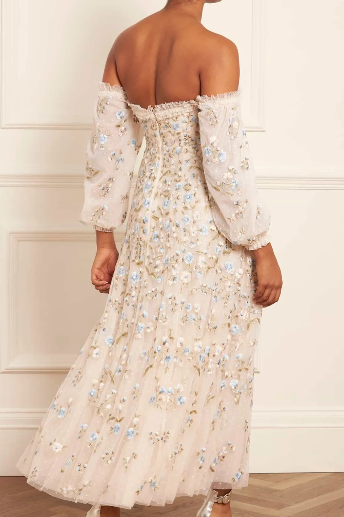 Mummy & Me | Evening Dresses^Needle & Thread Posy Pirouette Off-Shoulder Ankle Gown Champagne