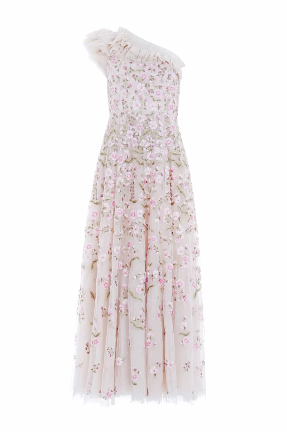 Mummy & Me | Evening Dresses^Needle & Thread Posy Pirouette One-Shoulder Ankle Gown Champagne