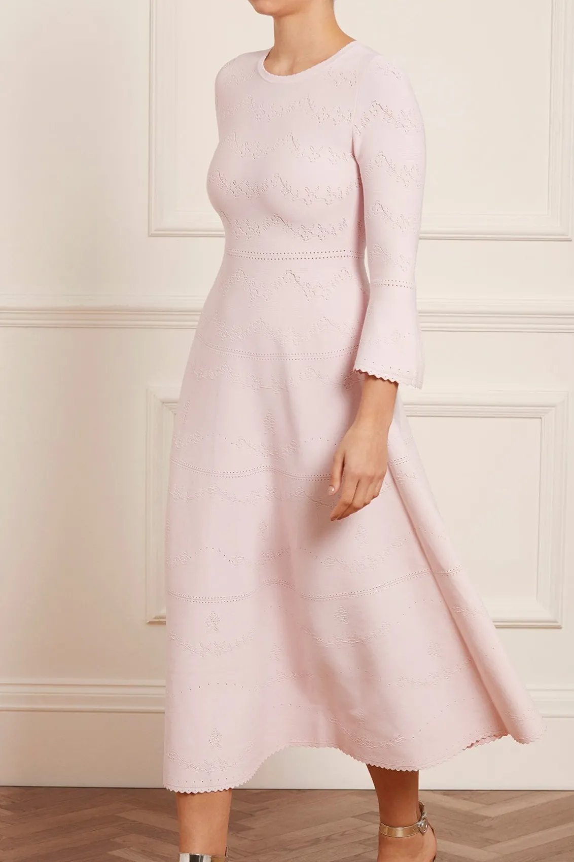Day Dresses | Knitted Dresses^Needle & Thread Pretty Pointelle Knit Ankle Gown Pink