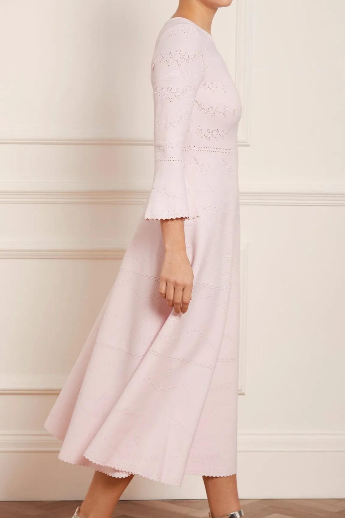 Day Dresses | Knitted Dresses^Needle & Thread Pretty Pointelle Knit Ankle Gown Pink