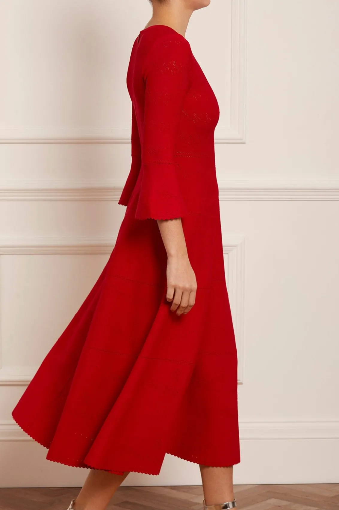 Day Dresses | Knitted Dresses^Needle & Thread Pretty Pointelle Knit Ankle Gown Red