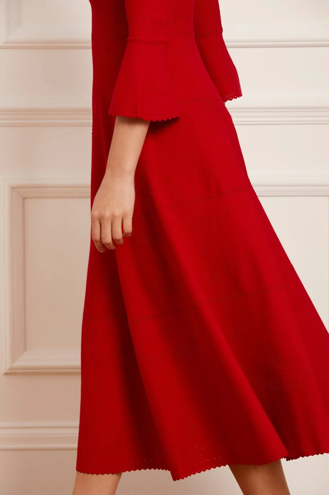 Day Dresses | Knitted Dresses^Needle & Thread Pretty Pointelle Knit Ankle Gown Red
