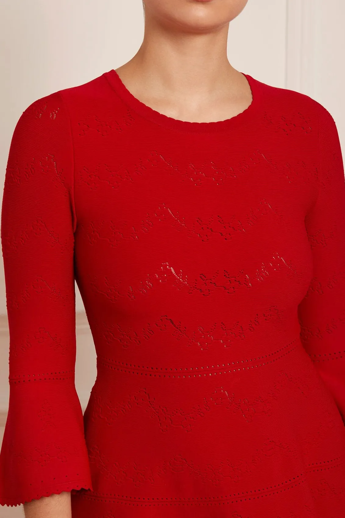 Day Dresses | Knitted Dresses^Needle & Thread Pretty Pointelle Knit Ankle Gown Red