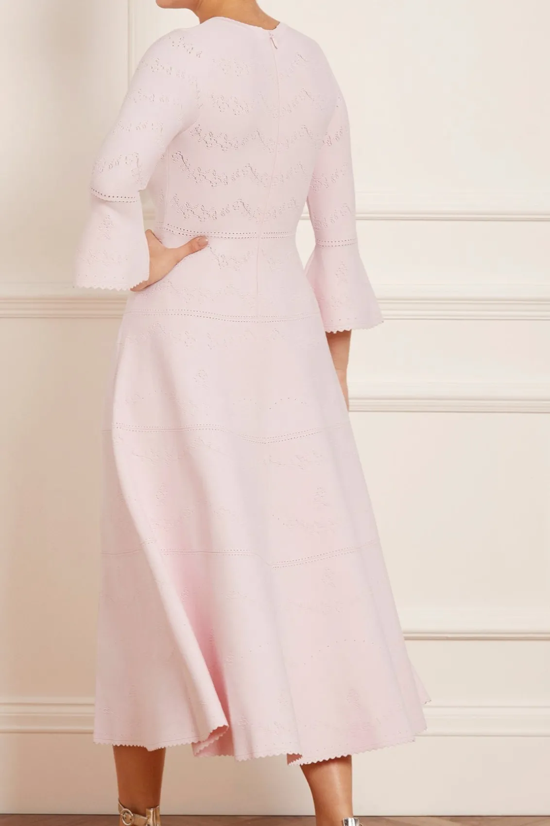 Day Dresses | Knitted Dresses^Needle & Thread Pretty Pointelle Knit Ankle Gown Pink