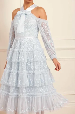 Wedding Guest | Evening Dresses^Needle & Thread Primrose Long Sleeve Midaxi Dress Blue