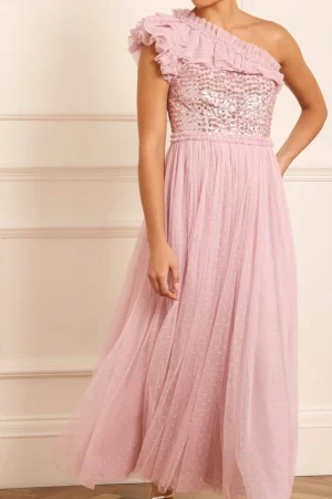 Bridesmaid | Mummy & Me^Needle & Thread Raindrop Bodice One-Shoulder Ankle Gown Purple