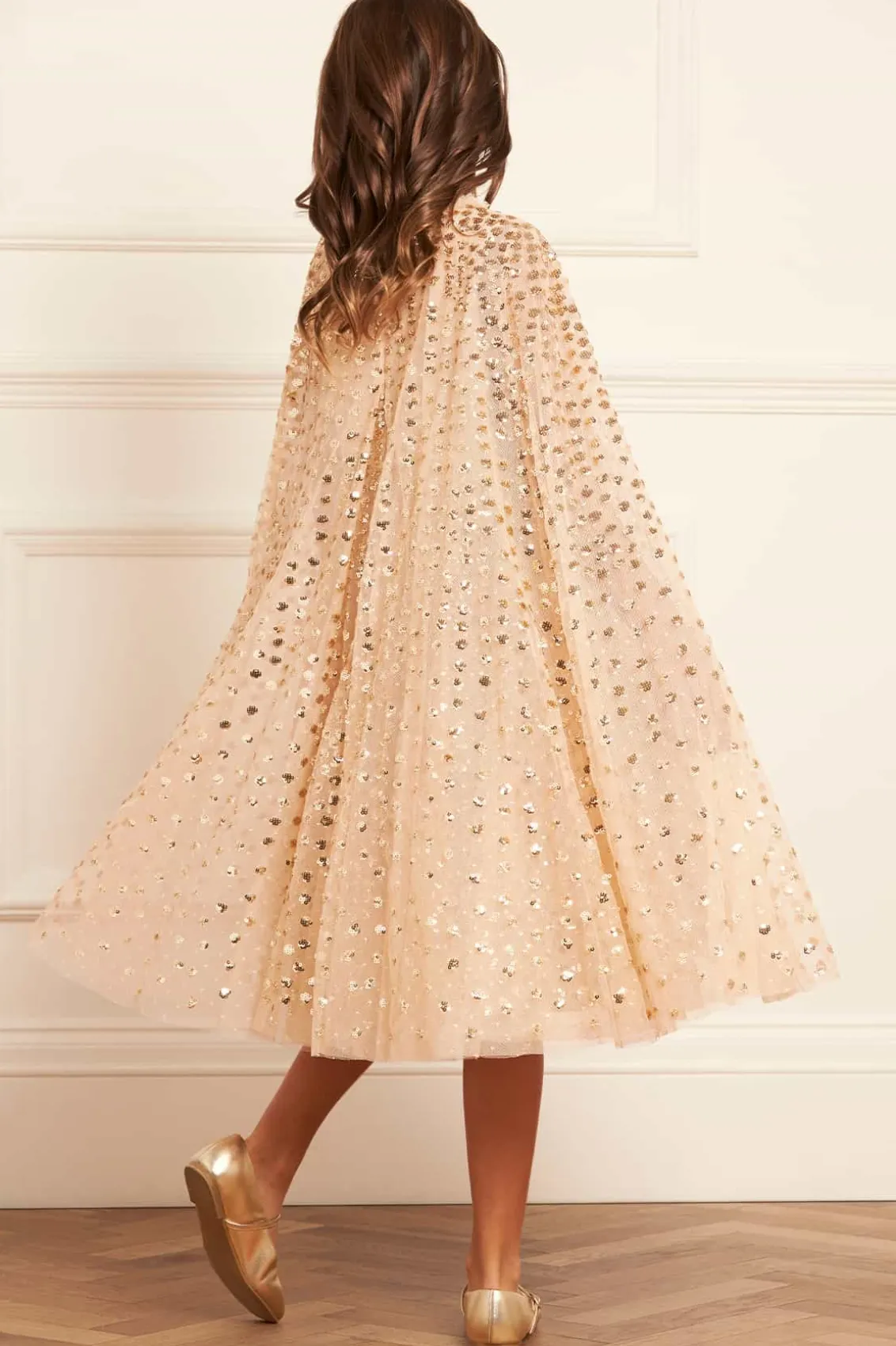 Mummy & Me | Kids Embellished Dresses^Needle & Thread Raindrop Cape Kids Dress Gold