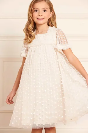 Flower Girl | Flower Girl^Needle & Thread Raindrop Smocked Kids Dress Champagne