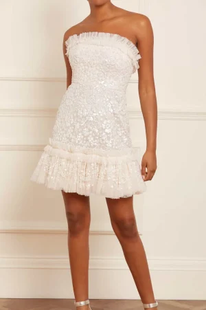 Mini Dresses^Needle & Thread Regal Rose Gloss Strapless Micro Mini Dress Champagne