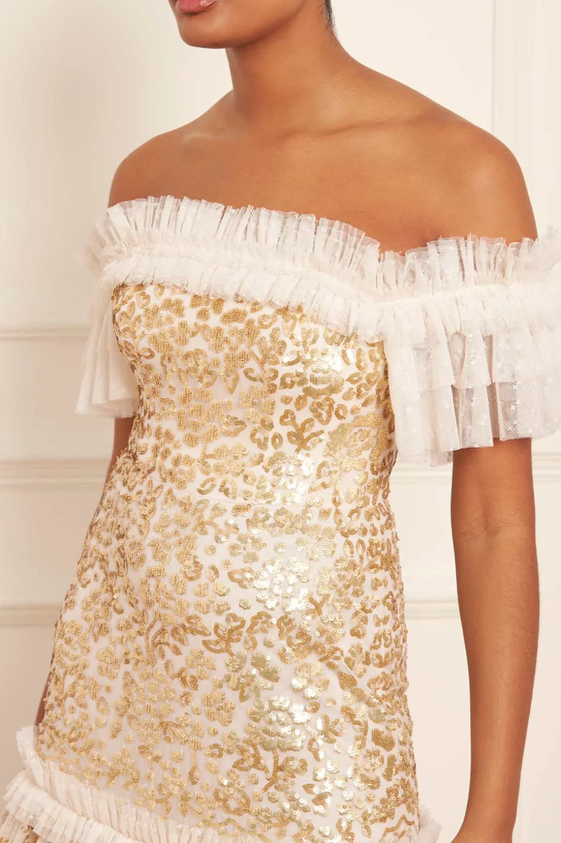 Bridal | Evening Dresses^Needle & Thread Regal Rose Off-Shoulder Gown Champagne