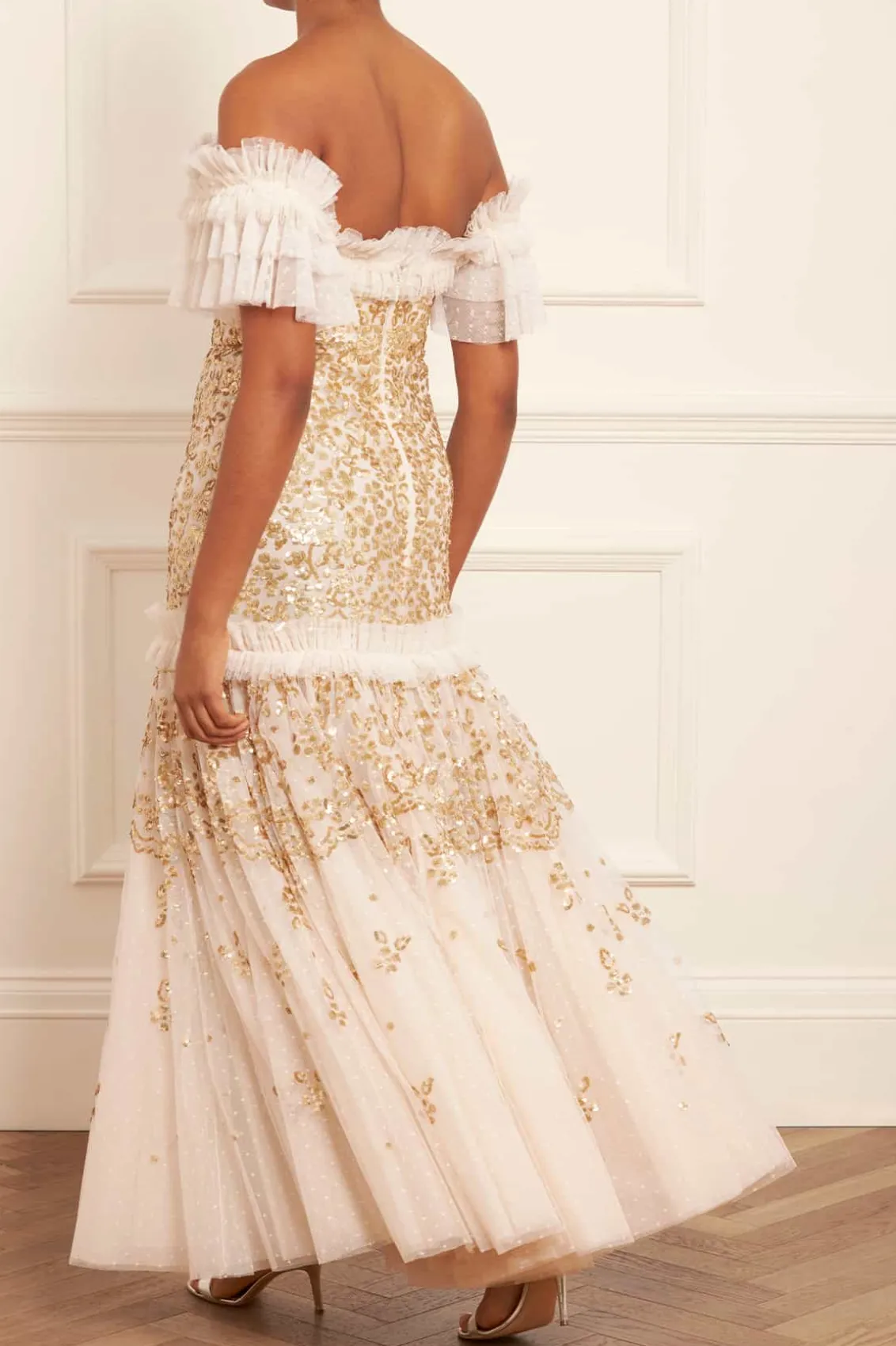 Bridal | Evening Dresses^Needle & Thread Regal Rose Off-Shoulder Gown Champagne