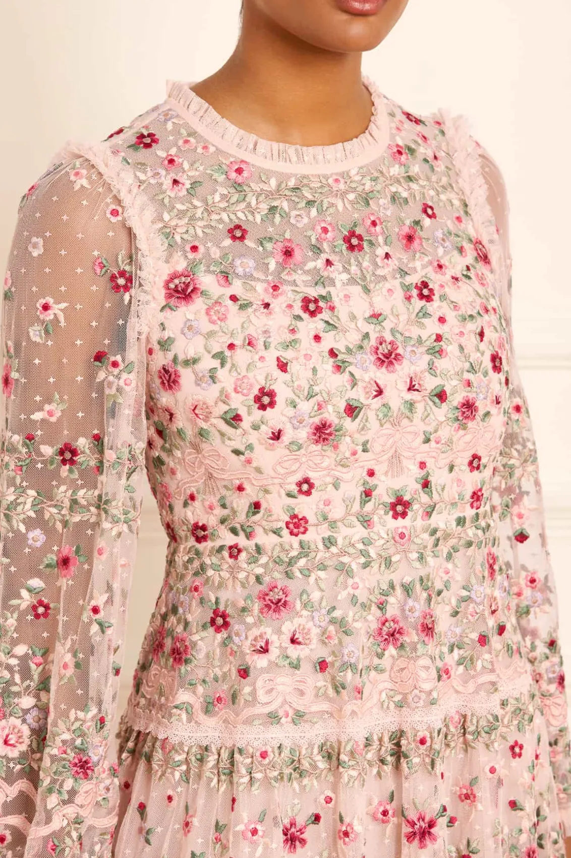 Evening Dresses | Embroidered Dresses^Needle & Thread Ribbon Bouquet Gown Pink