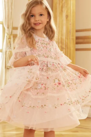 Flower Girl | Flower Girl^Needle & Thread Ribbon Bouquet Kids Dress Pink