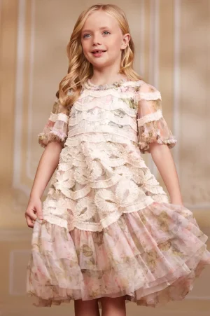 Mummy & Me | Kids Printed Dresses^Needle & Thread Rose Powder Ingrid Kids Dress Multi