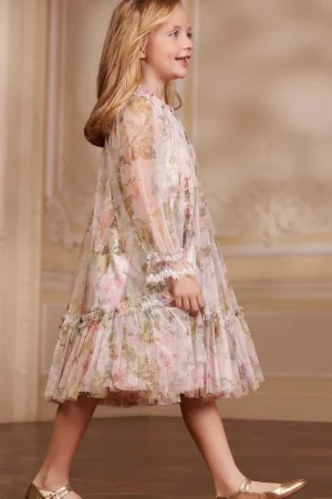 Kids Printed Dresses^Needle & Thread Rose Powder Long Sleeve Kids Dress Multi