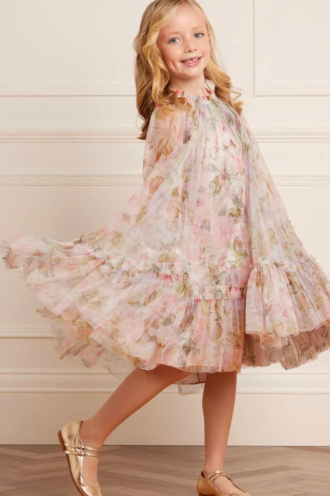 Kids Printed Dresses^Needle & Thread Rose Powder Long Sleeve Kids Dress Multi