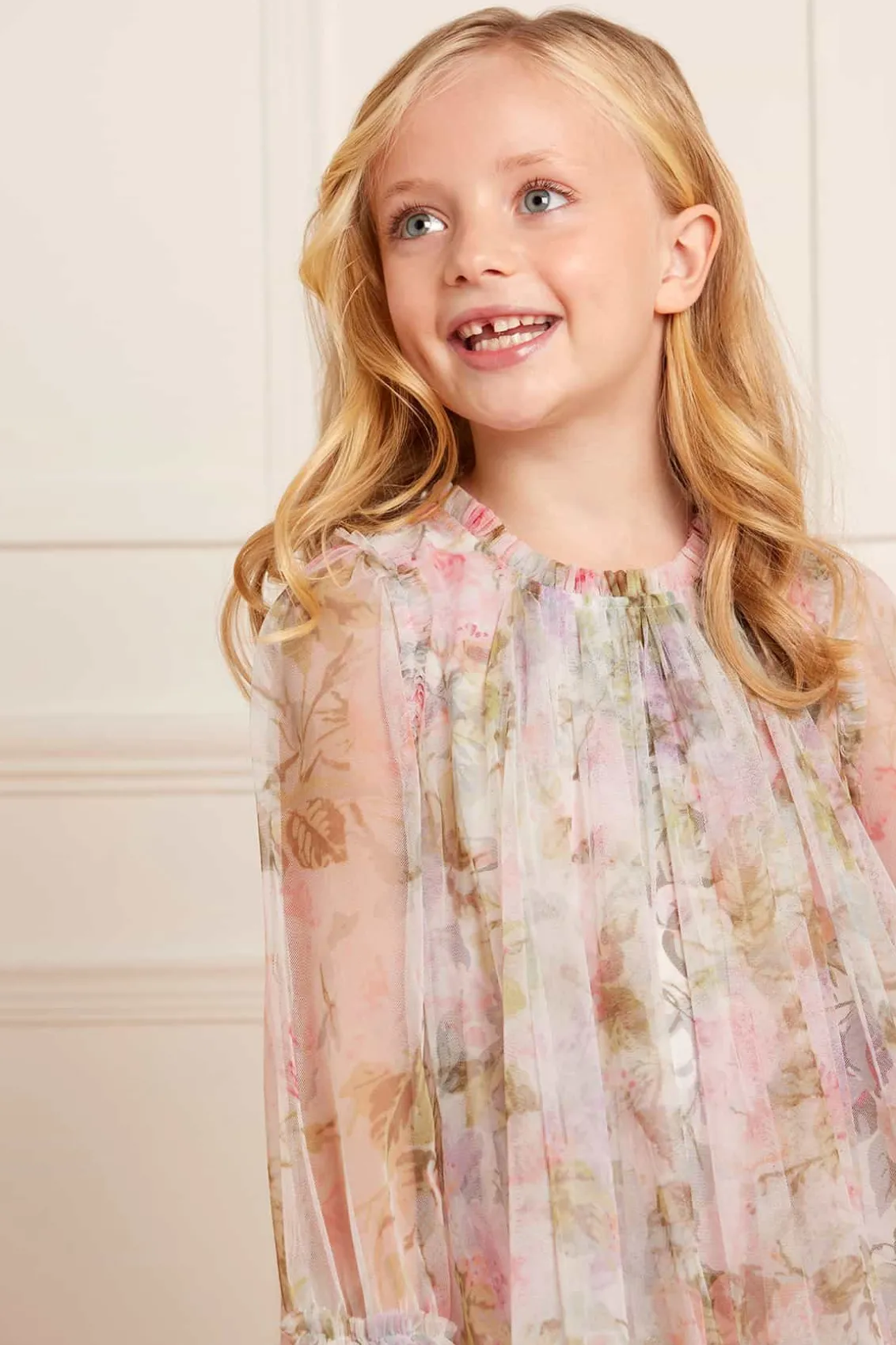 Kids Printed Dresses^Needle & Thread Rose Powder Long Sleeve Kids Dress Multi