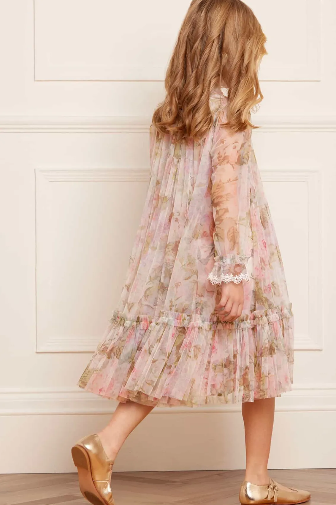 Kids Printed Dresses^Needle & Thread Rose Powder Long Sleeve Kids Dress Multi