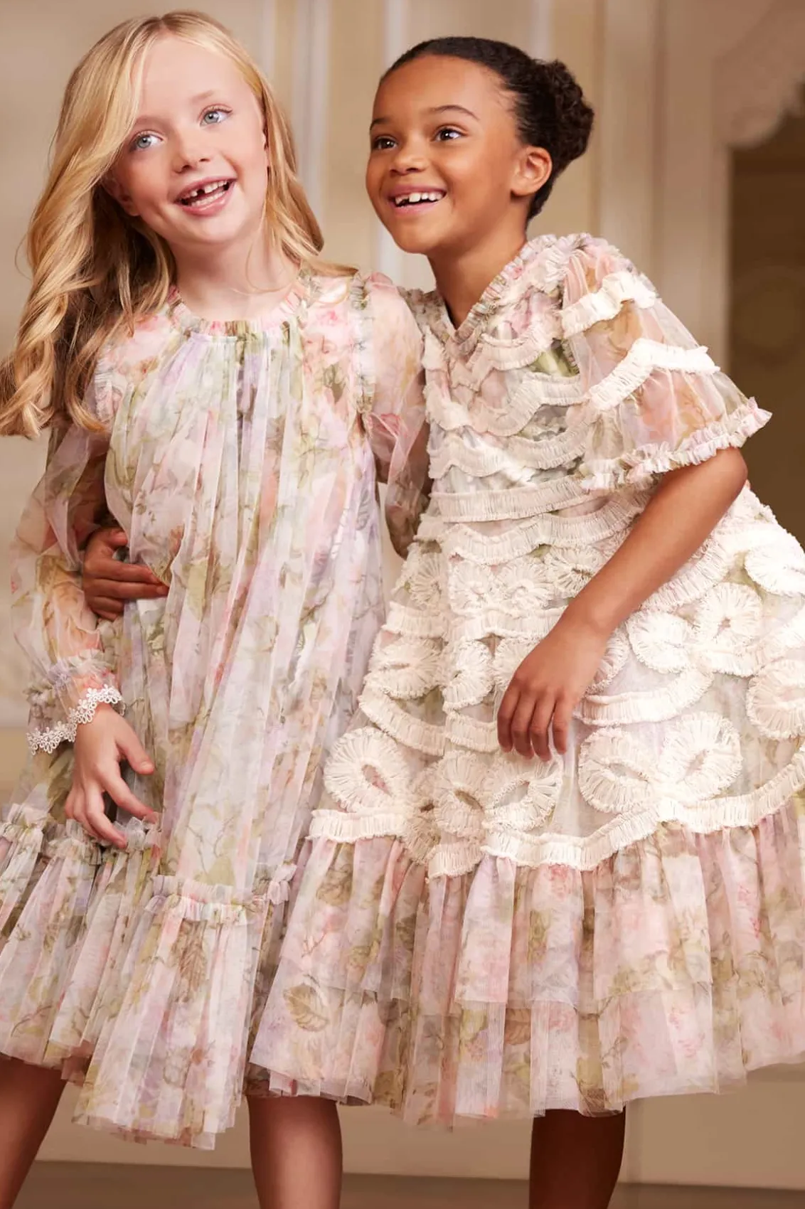Kids Printed Dresses^Needle & Thread Rose Powder Long Sleeve Kids Dress Multi