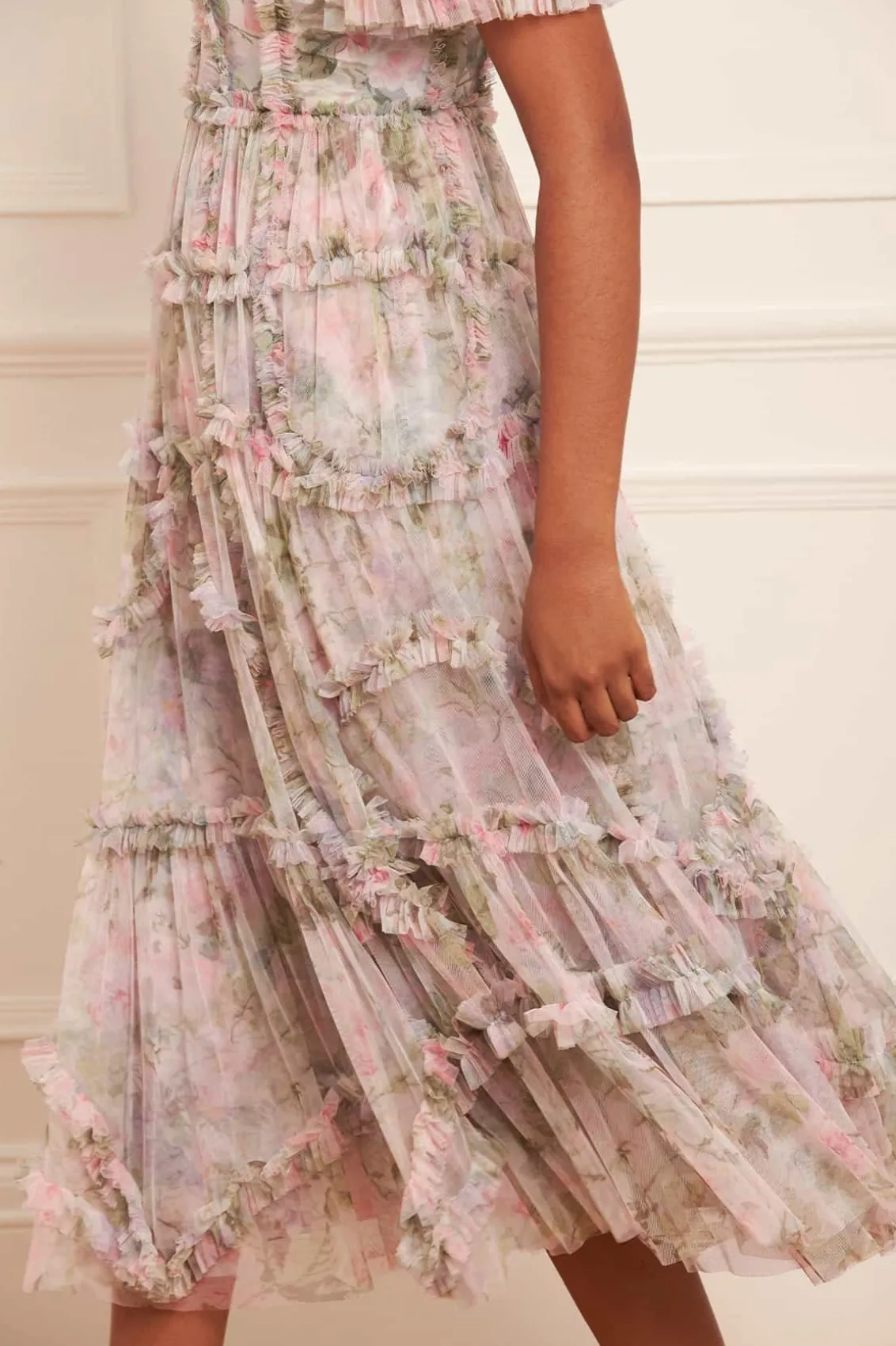Wedding Guest | Printed Dresses^Needle & Thread Rose Powder Ruffle Ballerina Dress Multi