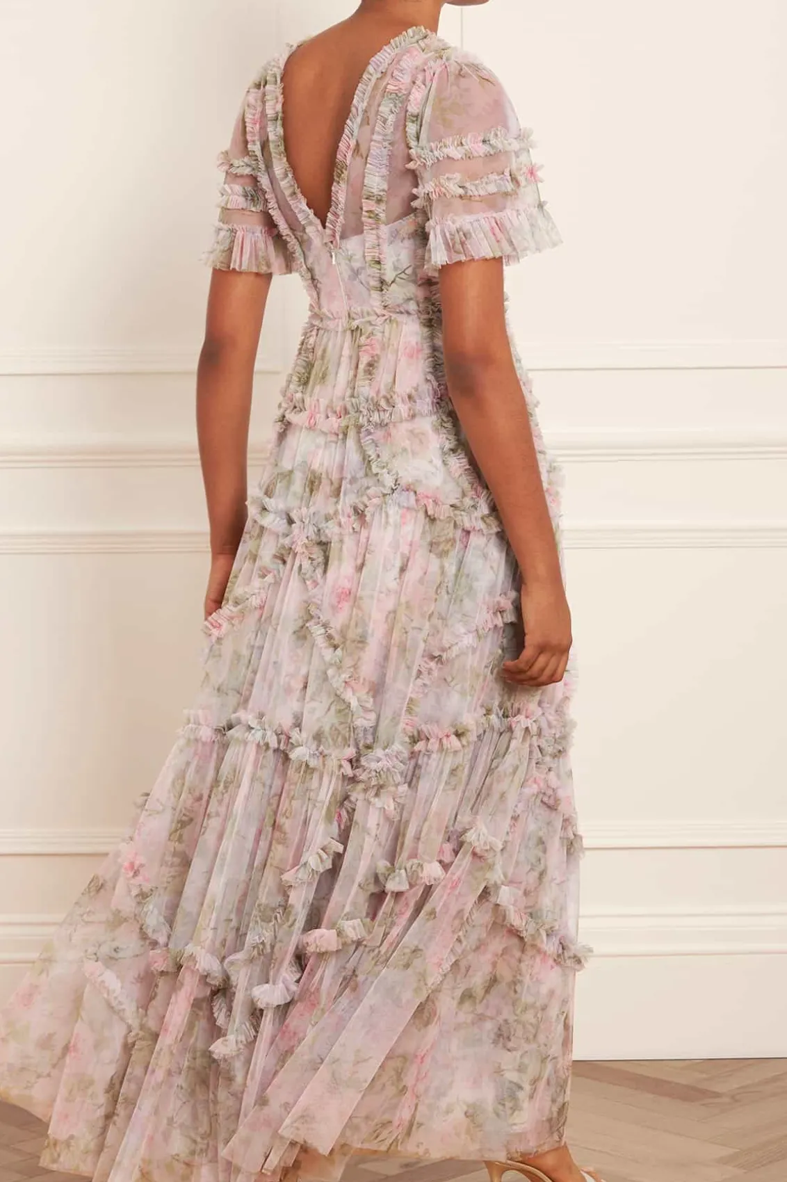 Evening Dresses | Printed Dresses^Needle & Thread Rose Powder Ruffle Gown Multi