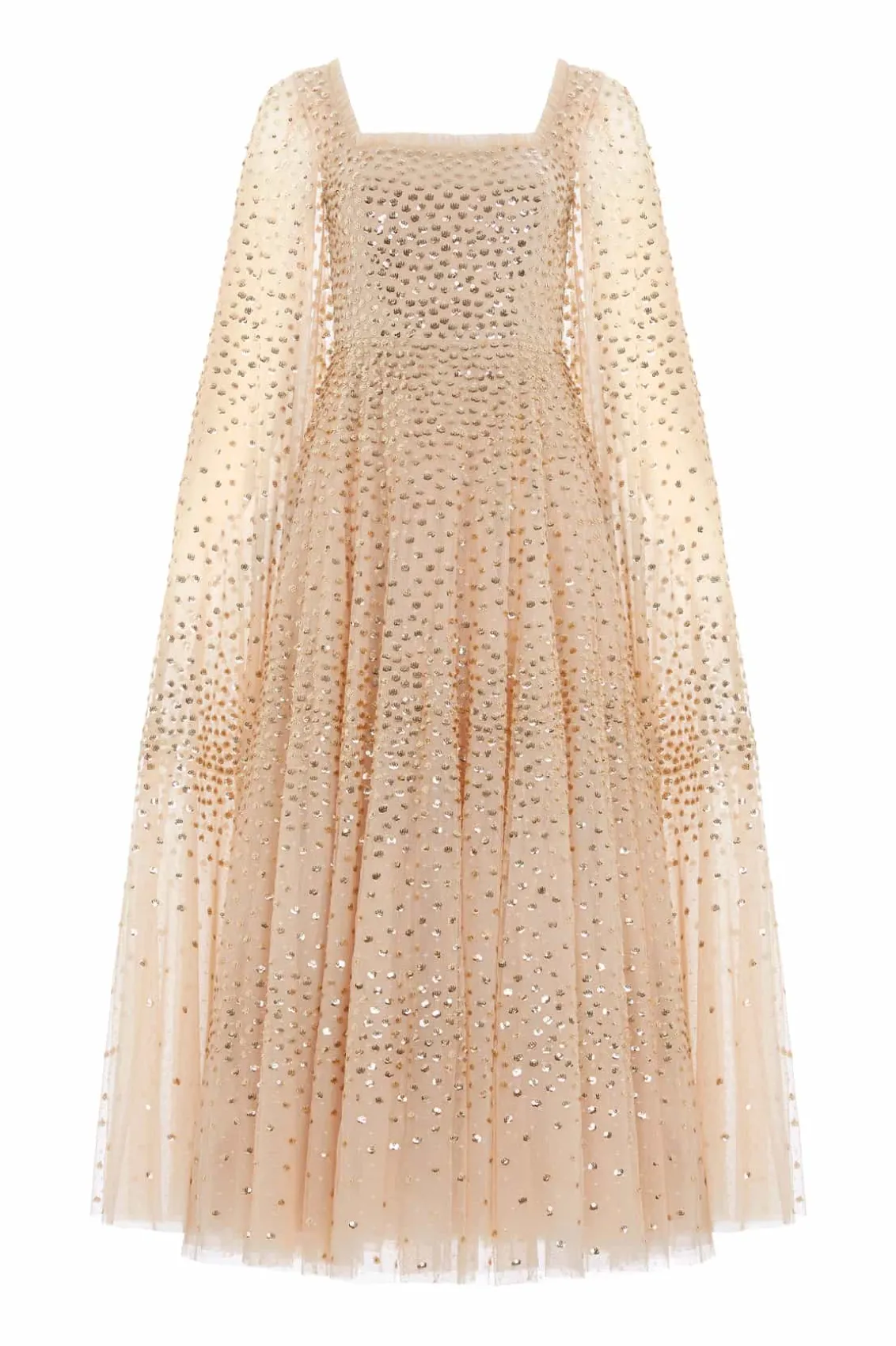 Mummy & Me | Evening Dresses^Needle & Thread Scatter Dot Cape Sleeve Ankle Gown Gold