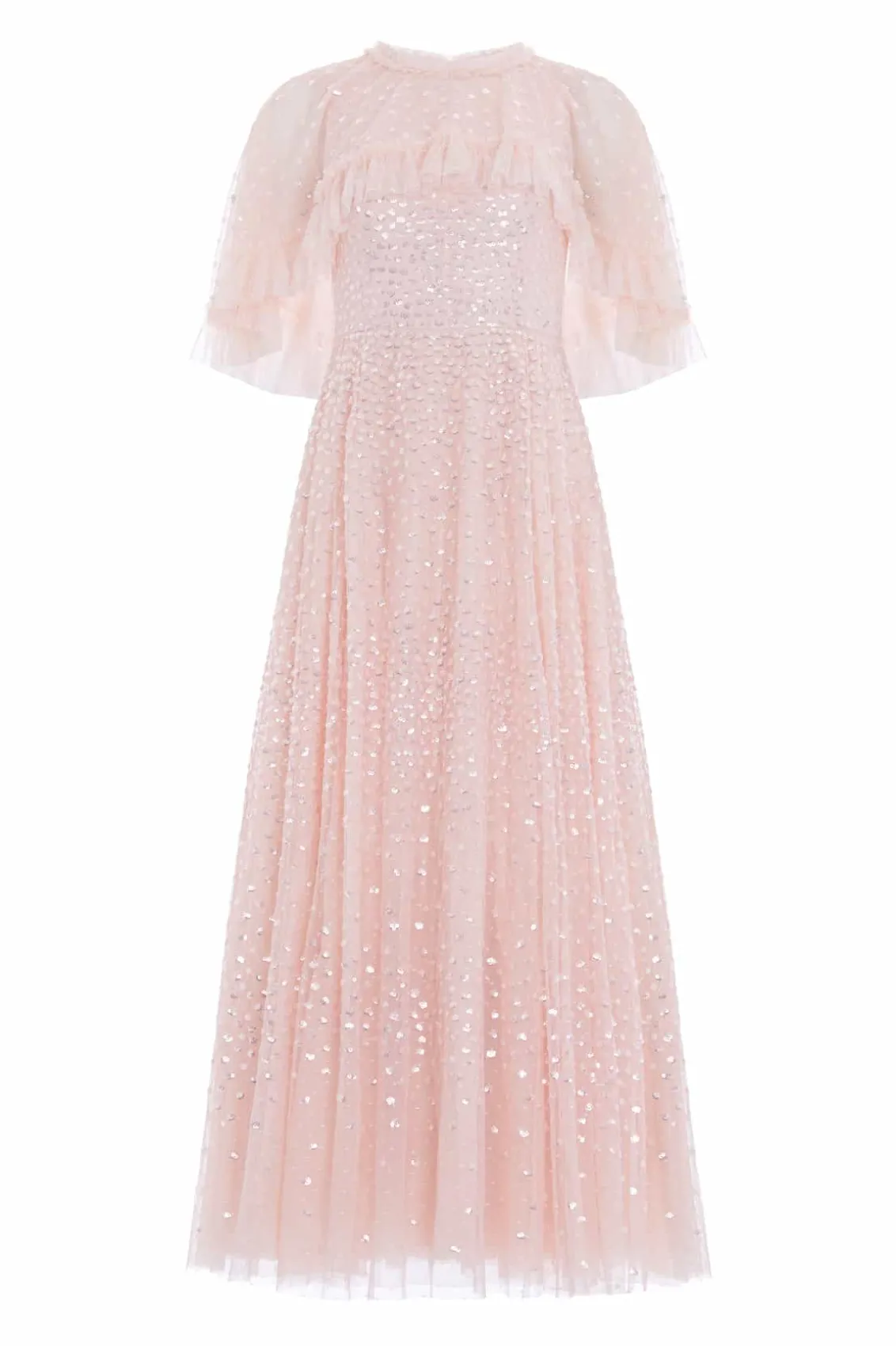 Evening Dresses | Embellished Dresses^Needle & Thread Scatter Dot Short Cape Ankle Gown Pink