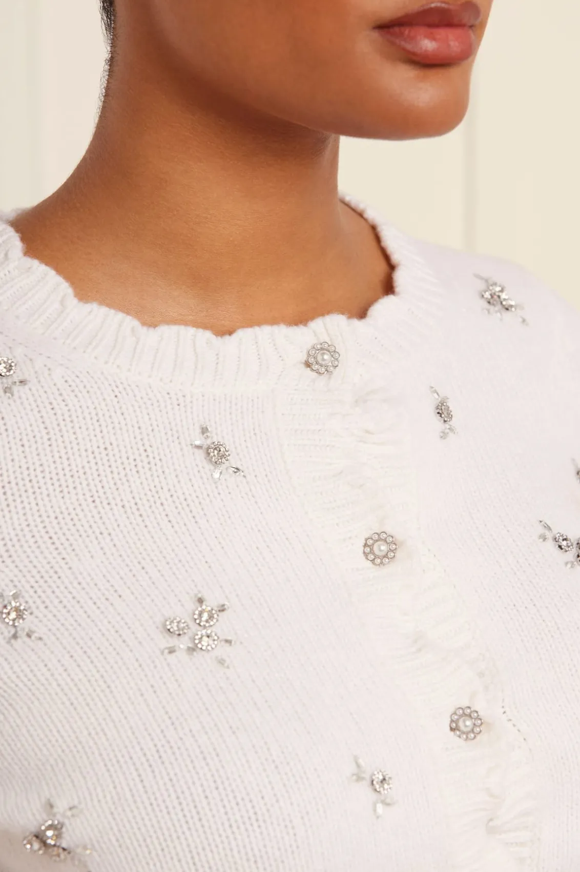 Wedding Wardrobe | Knitwear^Needle & Thread Scattered Floral Embellished Short Cardigan Champagne