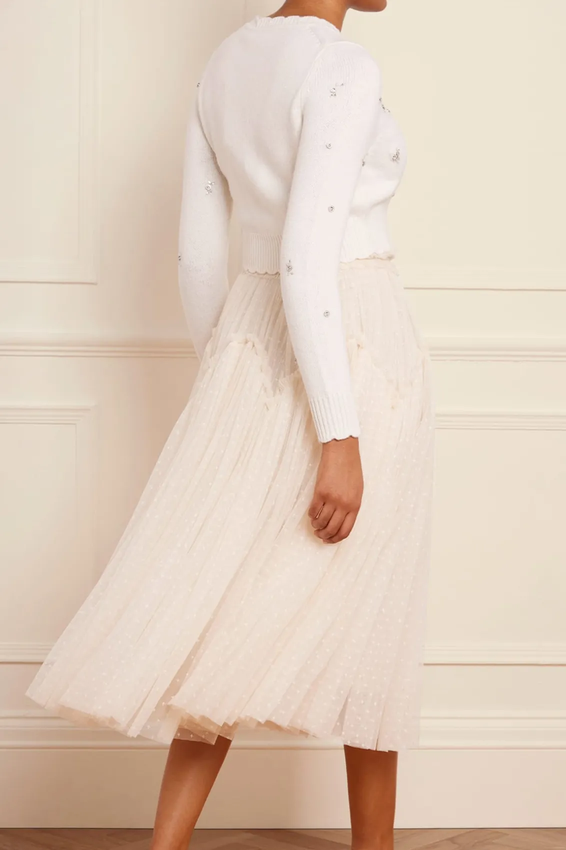 Wedding Wardrobe | Knitwear^Needle & Thread Scattered Floral Embellished Short Cardigan Champagne